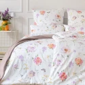 Pościel Aluna| Kwiatowy wzór na białym tle | 100% bawełna