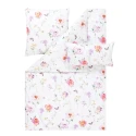 Pościel Aluna| Kwiatowy wzór na białym tle | 100% bawełna