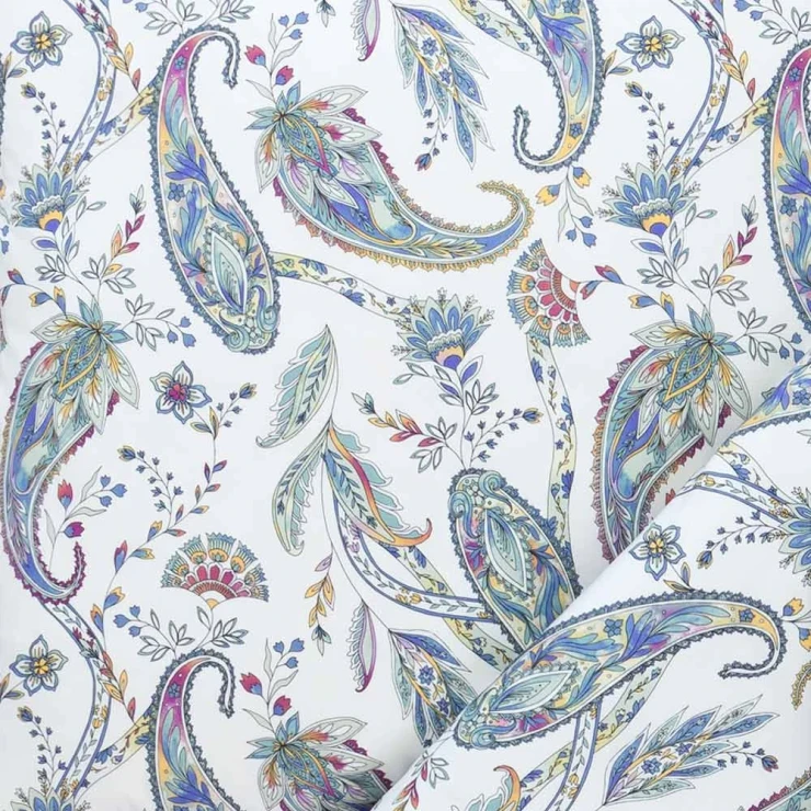 Pościel Dariana | Elegancki wzór paisley | Subtelne odcienie błękitu i fioletu