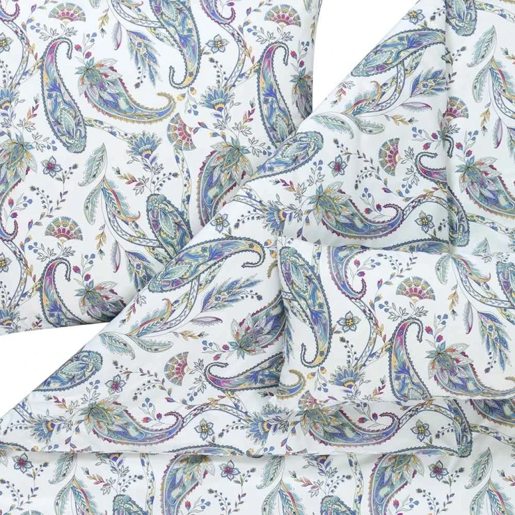 Pościel Dariana | Elegancki wzór paisley | Subtelne odcienie błękitu i fioletu