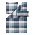 Pościel Armando | Elegancki wzór karo w odcieniach błękitu i bieli | Premium satyna Mako
