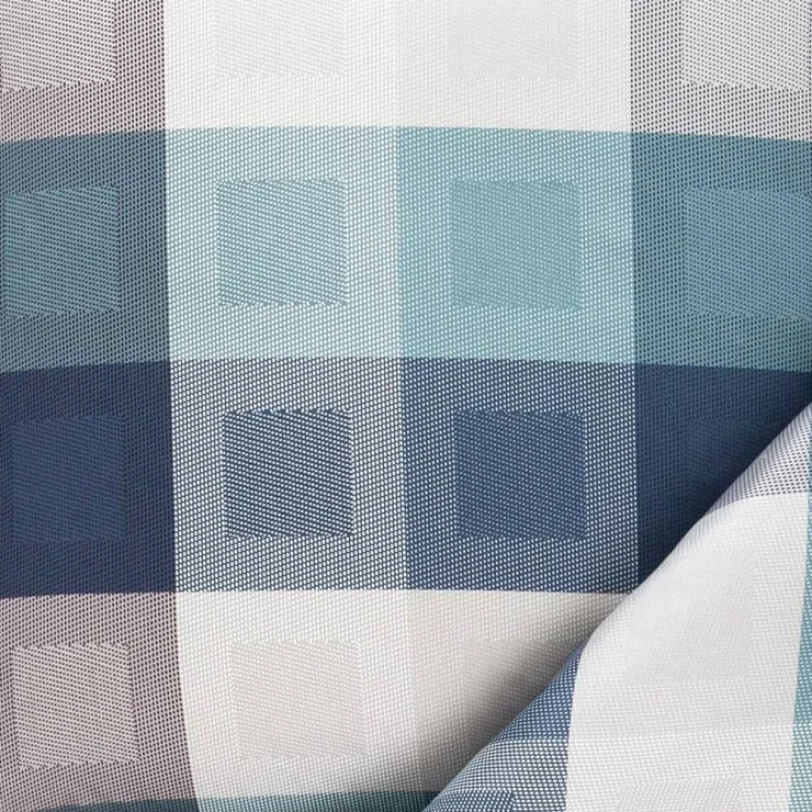 Pościel Armando | Elegancki wzór karo w odcieniach błękitu i bieli | Premium satyna Mako