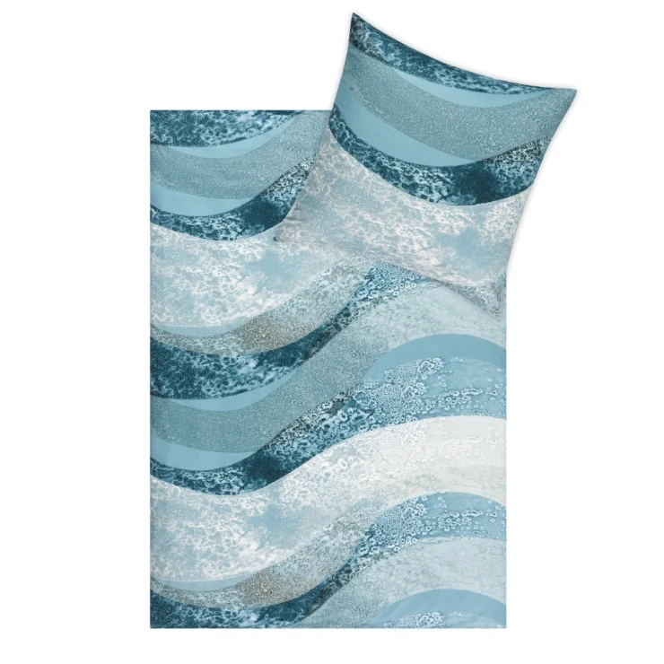 Pościel Rio | Morskie odcienie błękitu i turkusu | Naturalne wzory